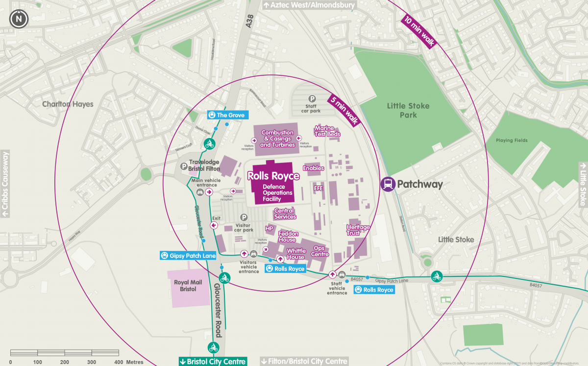 Car parks, cycle and walking paths, bus stops and Patchway rail station are within a 10 minutes walk.