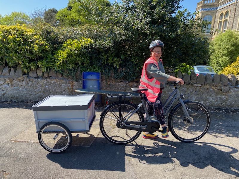 Cargo bikes are bikes that can be electrically assisted, and have some sort of container or cargo hold installed.