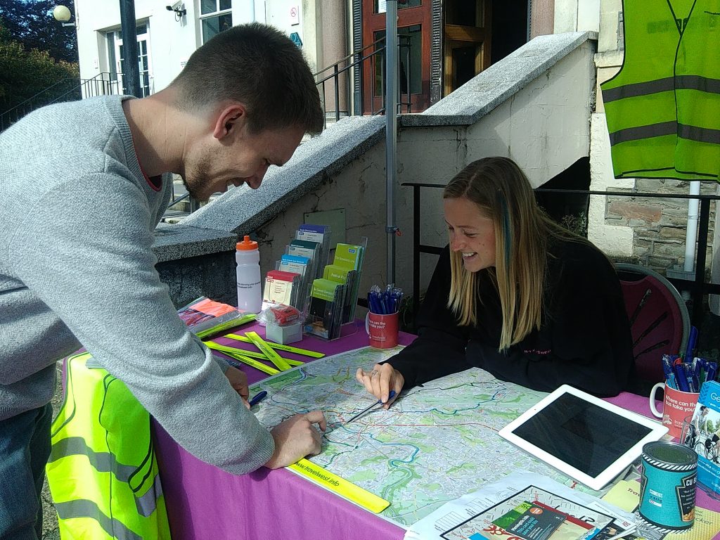 Travelwest staff can assist with planning routes by looking at a local map with you.