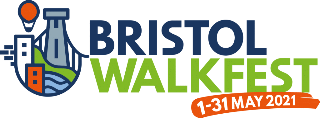 Illustrative Logo showing the Bristol Suspension Bridge and a hot hair balloon. It reads Bristol Walk Fest. 1 - 31 May 2021.