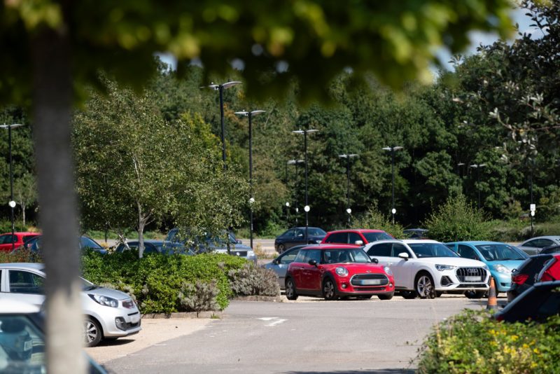 Cars parked at Long Ashton Park & Ride