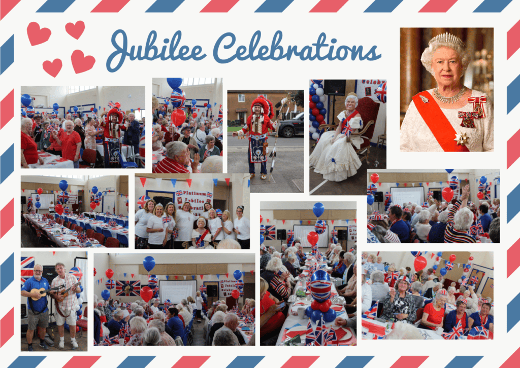 A postcard of members of CATT happily enjoyed a themed party on Jubilee day.