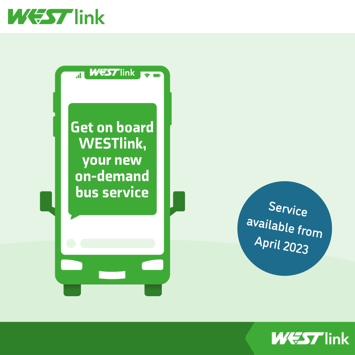 Get on board WESTlink, your new on-demand bus service available from April 2023.