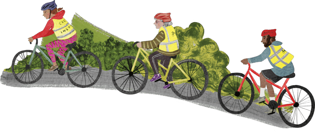 Illustration of a Cycle training led ride