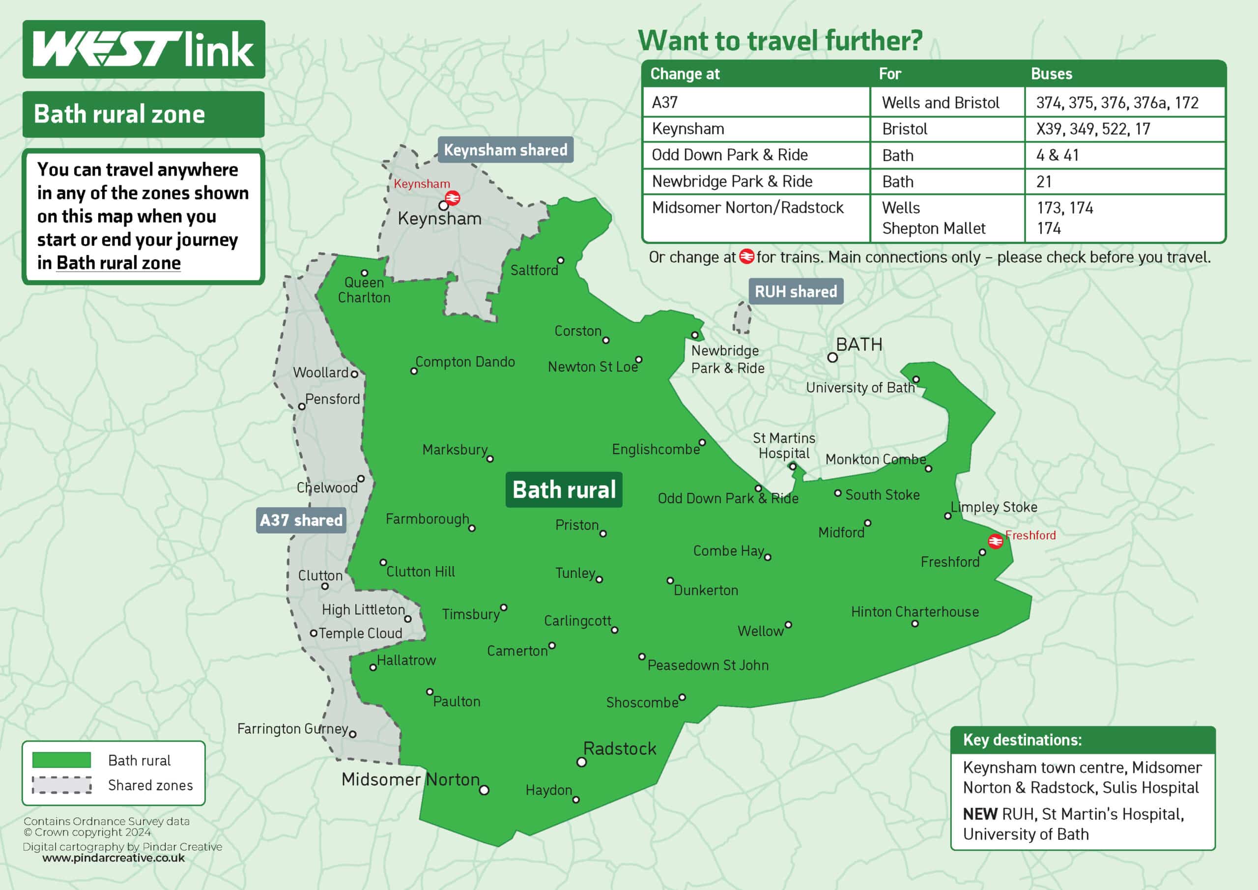 Bath rural zone map showing the boundaries and where you can travel. This information is also provided in an accessible version below.